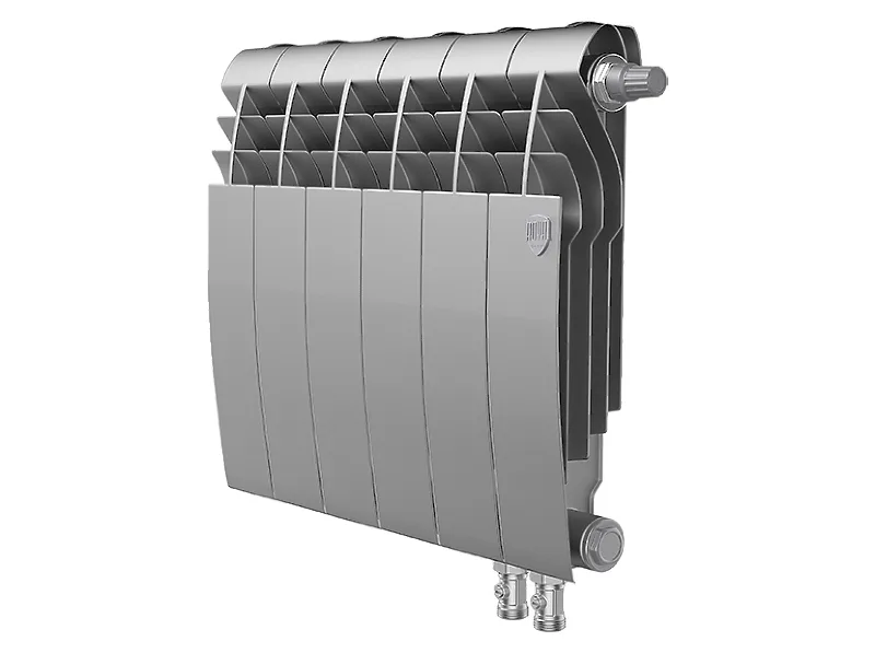 Биметаллический секционный радиатор отопления Royal Thermo Biliner 350 / V Silver Satin / 6 секций