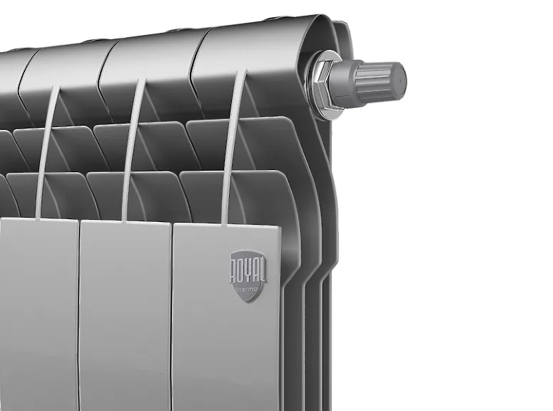 Биметаллический секционный радиатор отопления Royal Thermo Biliner 350 / V Silver Satin / 6 секций