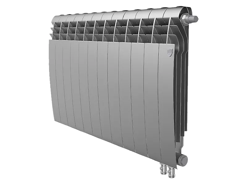 Биметаллический секционный радиатор отопления Royal Thermo Biliner 500 / V Silver Satin / 12 секций