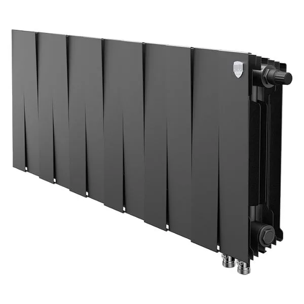 Биметаллический секционный радиатор отопления Royal Thermo PianoForte Noir Sable 300 / 12 секций VDR