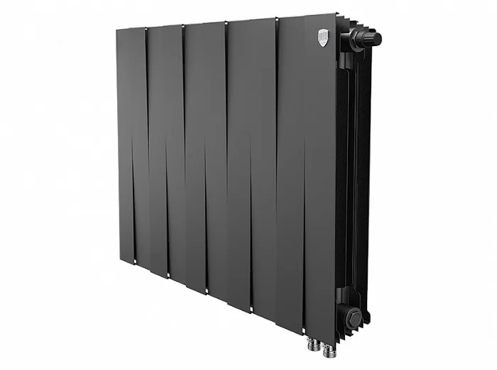 Биметаллический секционный радиатор отопления Royal Thermo Pianoforte Noir Sable 500 / 10 секций нижнее правое подключение