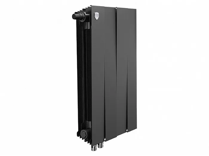 Биметаллический секционный радиатор отопления Royal Thermo Pianoforte Noir Sable 500 / 4 секции нижнее левое подключение