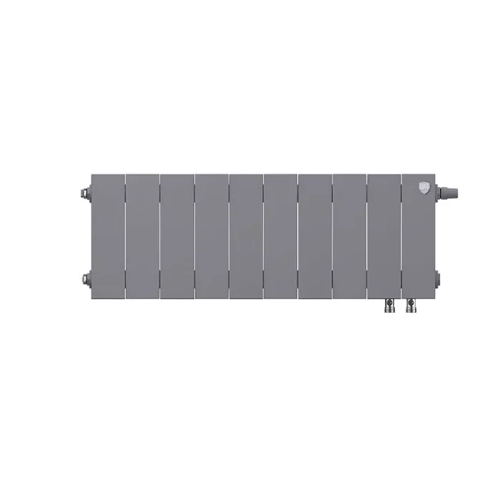 Биметаллический секционный радиатор отопления Royal Thermo PianoForte Silver Satin 200 / 10 секций VDR