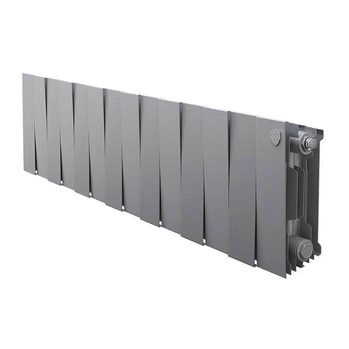 Биметаллический секционный радиатор отопления Royal Thermo PianoForte Silver Satin 200 / 14 секций