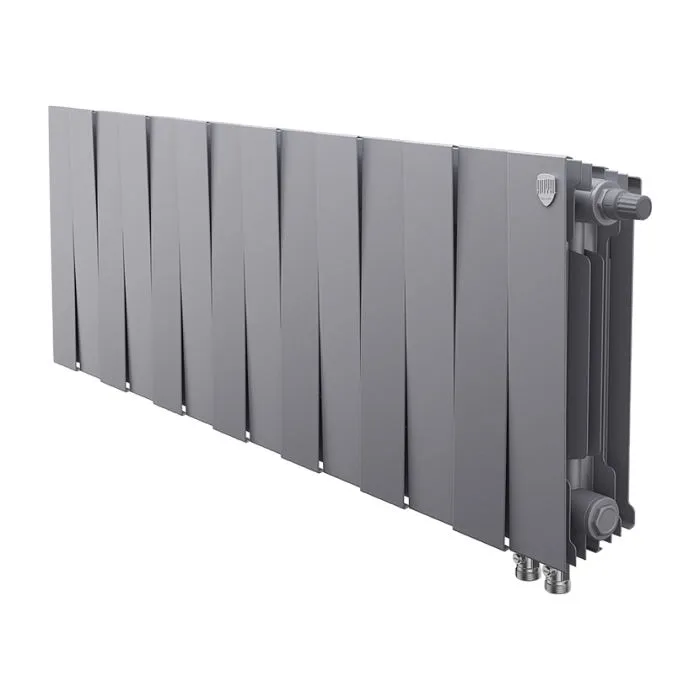 Биметаллический секционный радиатор отопления Royal Thermo PianoForte Silver Satin 300 / 14 секций VDR
