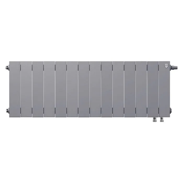 Биметаллический секционный радиатор отопления Royal Thermo PianoForte Silver Satin 300 / 14 секций VDR