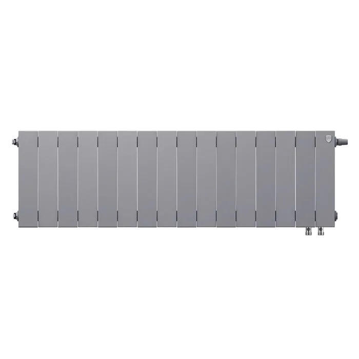Биметаллический секционный радиатор отопления Royal Thermo PianoForte Silver Satin 300 / 16 секций VDR
