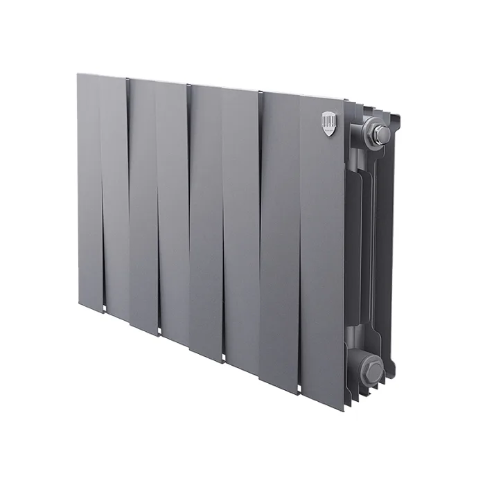 Биметаллический секционный радиатор отопления Royal Thermo PianoForte Silver Satin 300 / 8 секций
