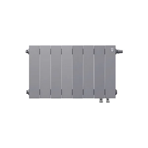 Биметаллический секционный радиатор отопления Royal Thermo PianoForte Silver Satin 300 / 8 секций VDR