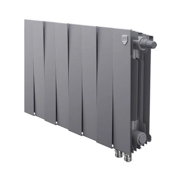 Биметаллический секционный радиатор отопления Royal Thermo PianoForte Silver Satin 300 / 8 секций VDR
