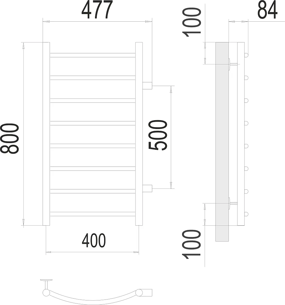 Полотенцесушитель водяной Terminus Классик П8 400х800 бп500