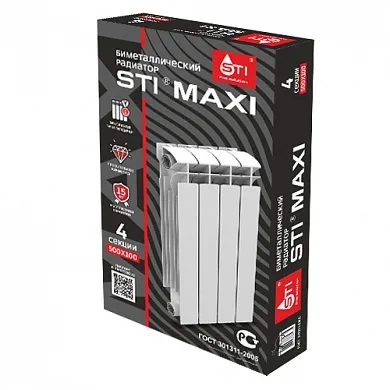 Биметаллический радиатор STI MAXI 500/100 4 секции