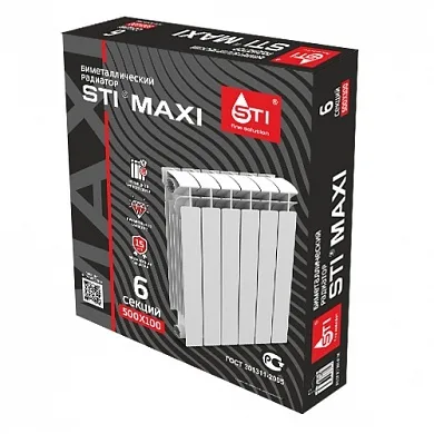 Биметаллический радиатор STI MAXI 500/100 6 секций