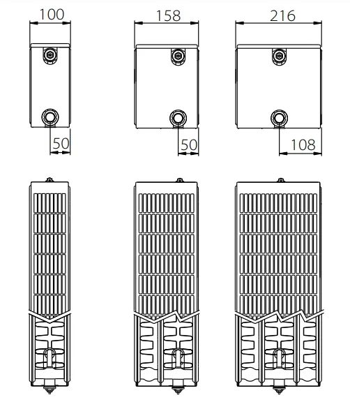 Стальной панельный радиатор отопления с нижним подключением Stelrad Novello 33 02 07