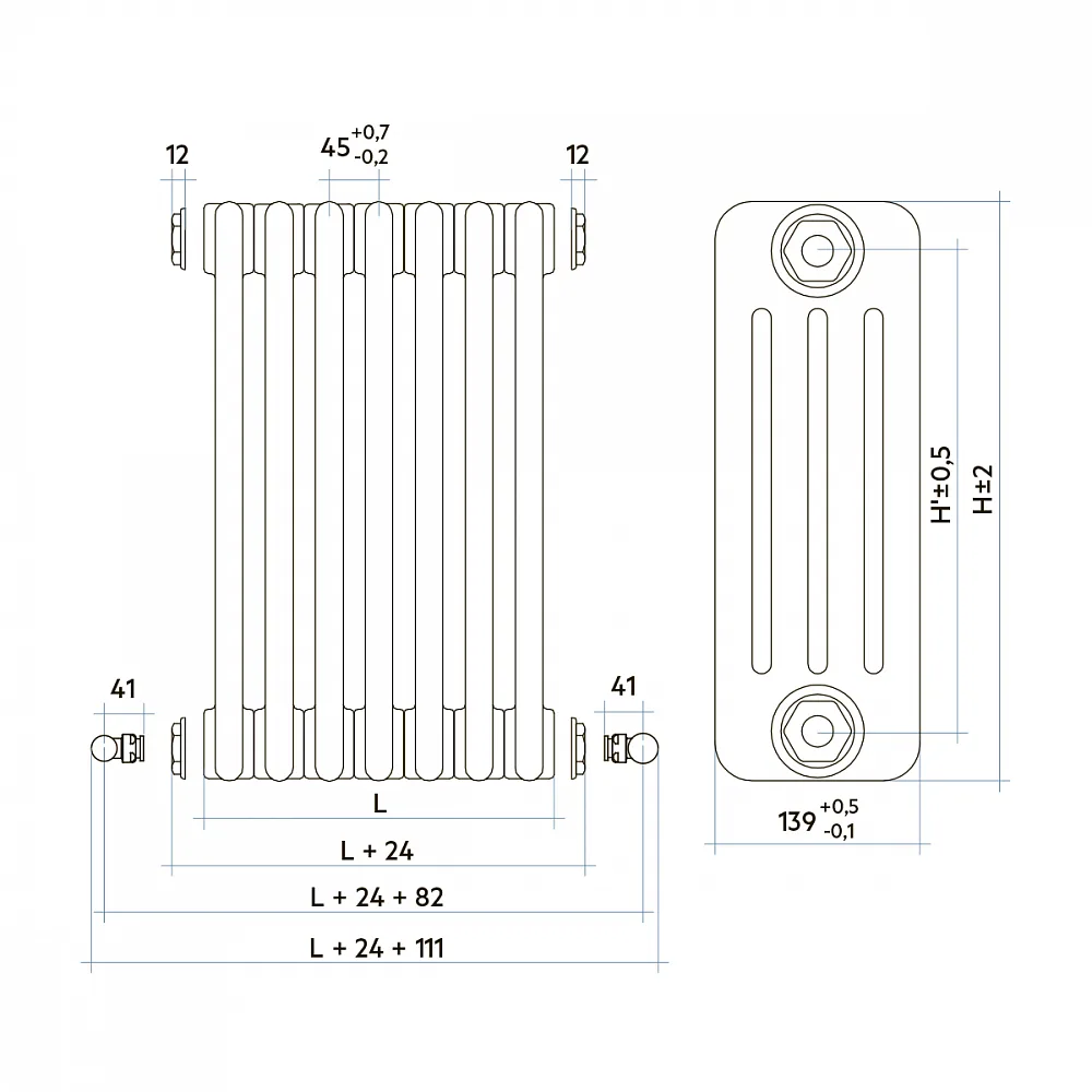 Стальной трубчатый радиатор отопления IRSAP TESI 4 365, 1 секция