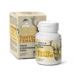 Пантогематоген с пантами марала и витамином С "Тонус и жизненная сила", 30 капсул по 500 мг