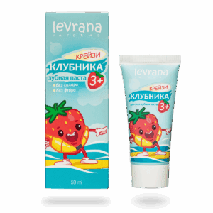 Детская зубная паста со вкусом клубники 3+, 50 мл