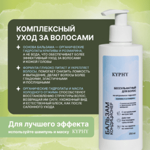 Бальзам-кондиционер бессульфатный для волос на натуральном гидролате крапивы и розмарина, 250 мл ()