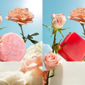 Комплекс для волос: твердый шампунь + твердый бальзам для волос Роза ()