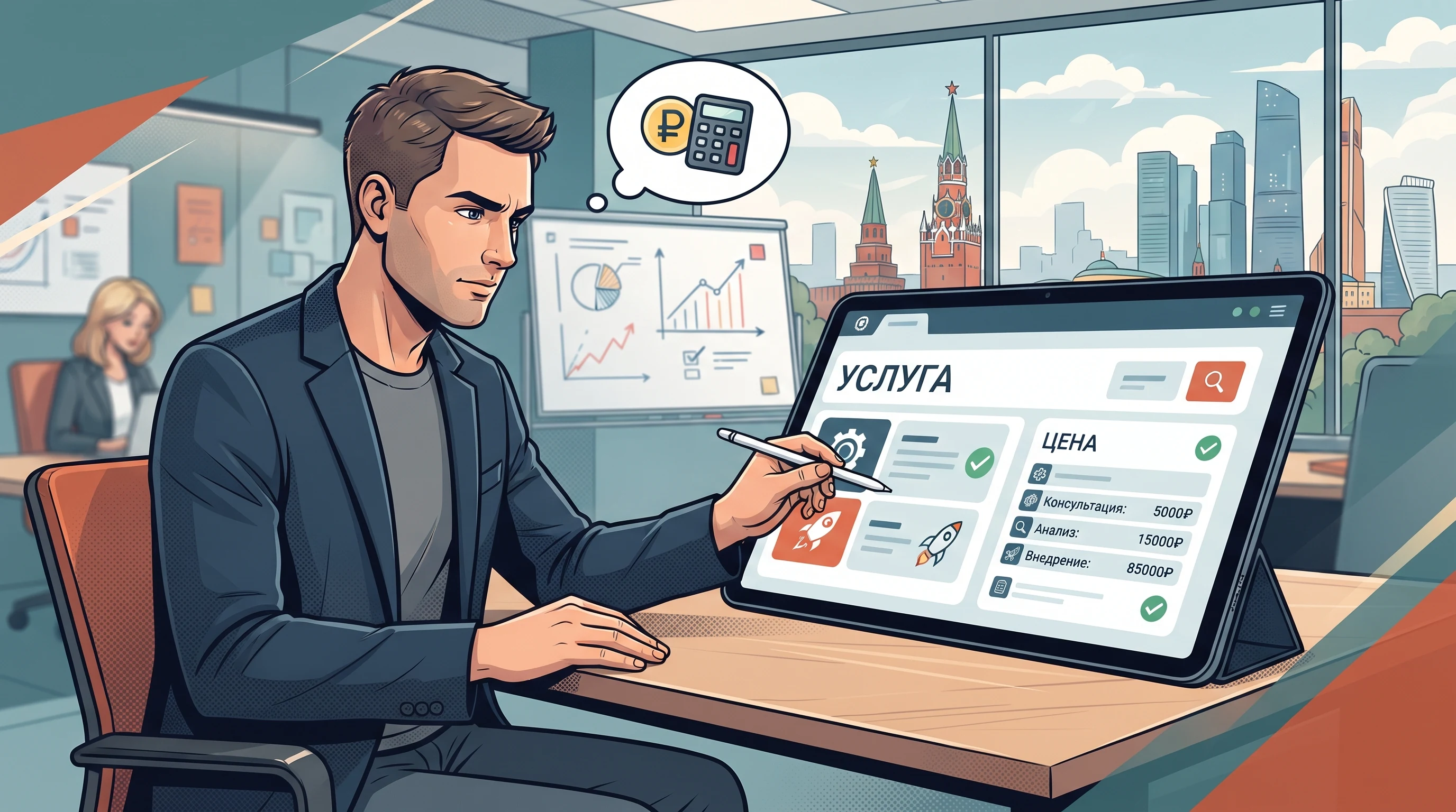 Отдельная история: цена на странице услуги