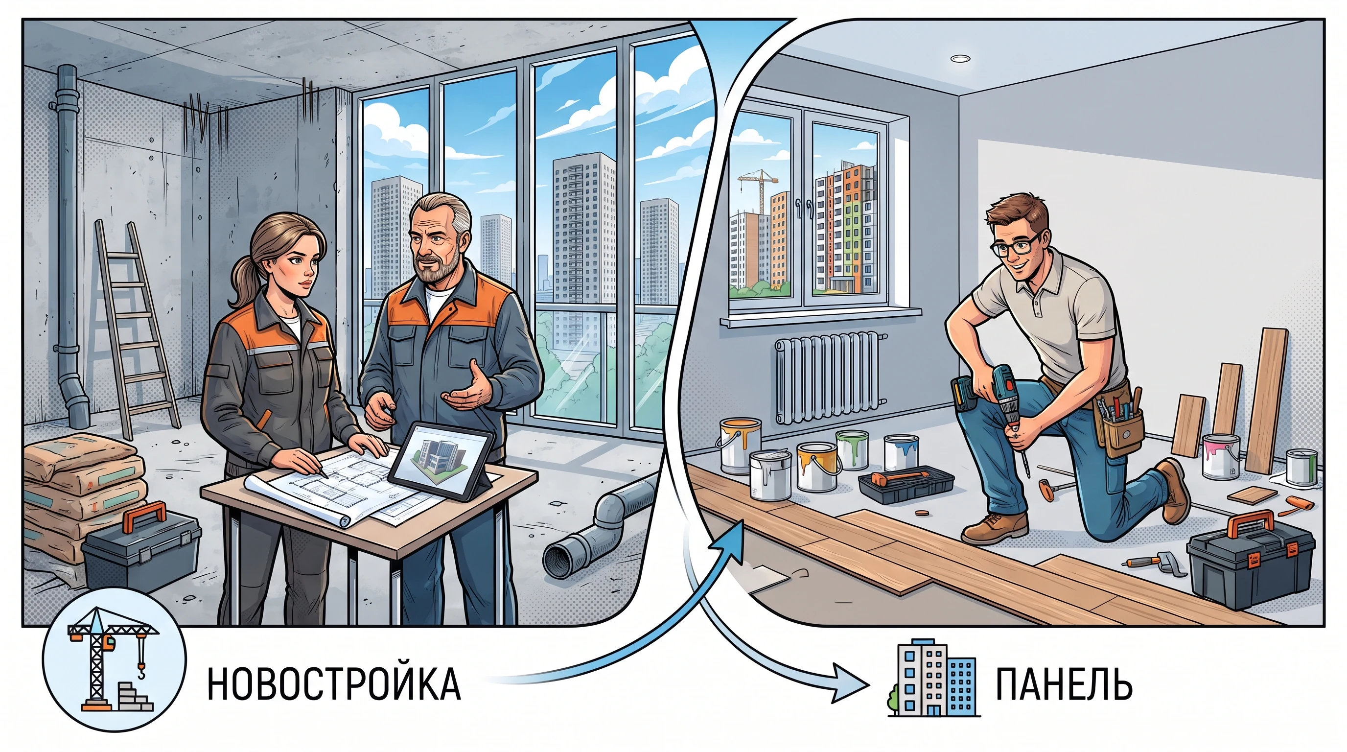 Особенности ремонта в разных типах новостроек