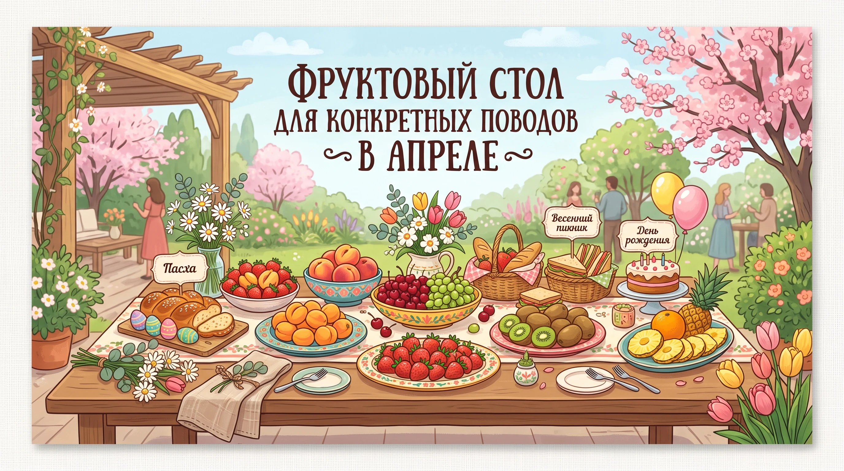 Фруктовый стол для конкретных поводов в апреле