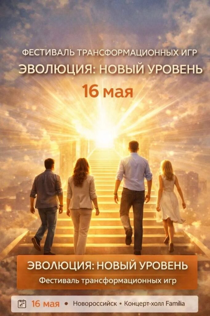 В Новороссийске 16 мая пройдёт Фестиваль трансформационных игр «Эволюция: Новый уровень»