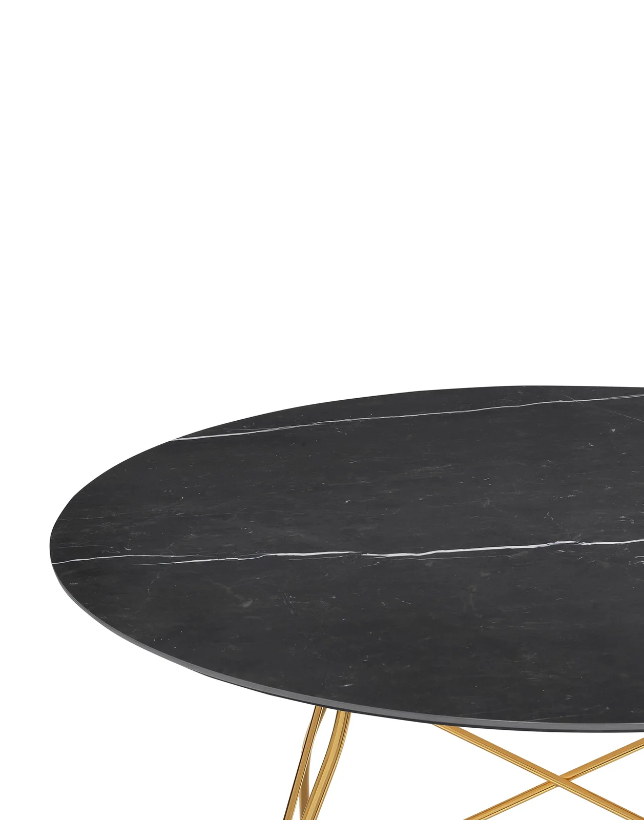 Стол Glossy (черный/золотой) диаметр 118см, мрамор Kartell, арт. 4589/MN — изображение товара 2