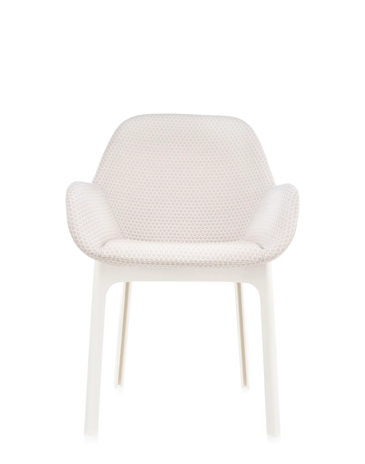 Кресло Clap (белое/бежевое) тисненая ткань Kartell