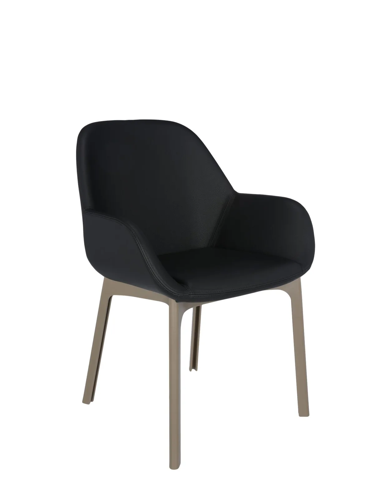 Кресло Clap (бежевое/черное) эко-кожа Kartell, арт. 4183/TN — изображение товара 4