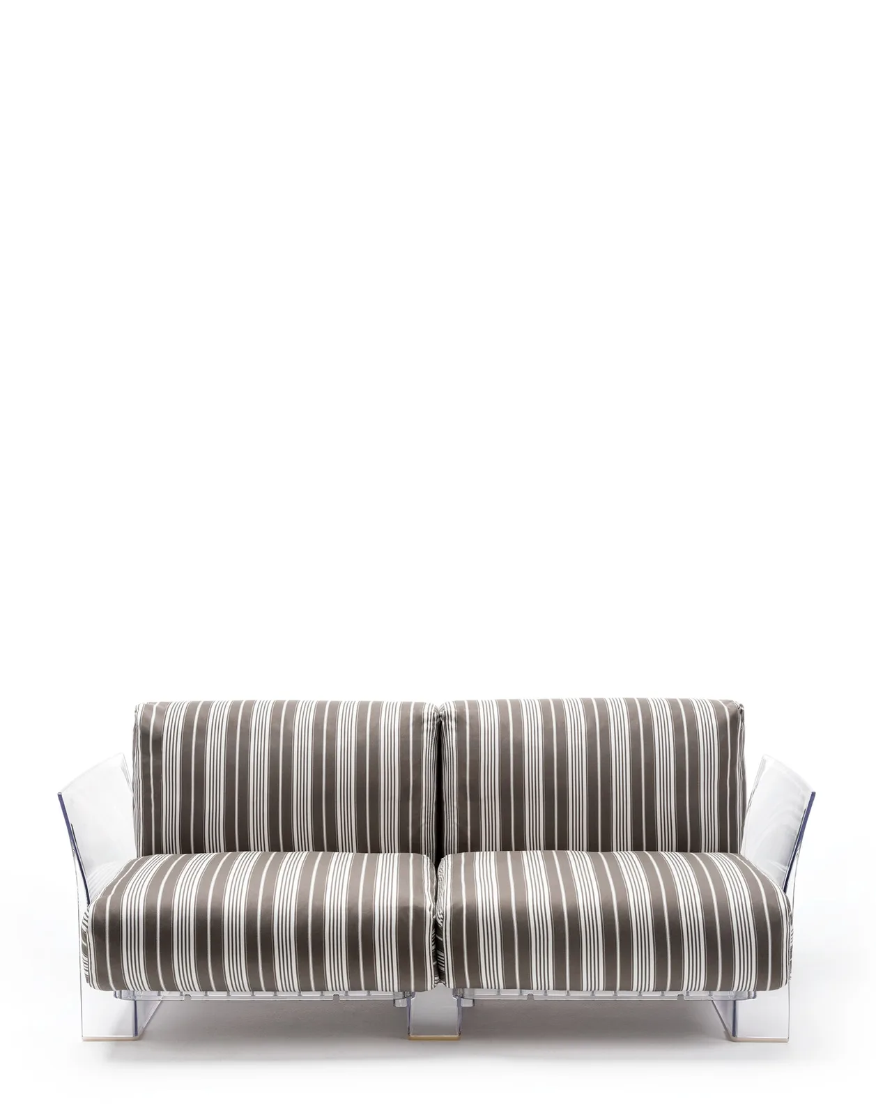 Диван Pop двухсекционный (серый/кристалл) Kartell