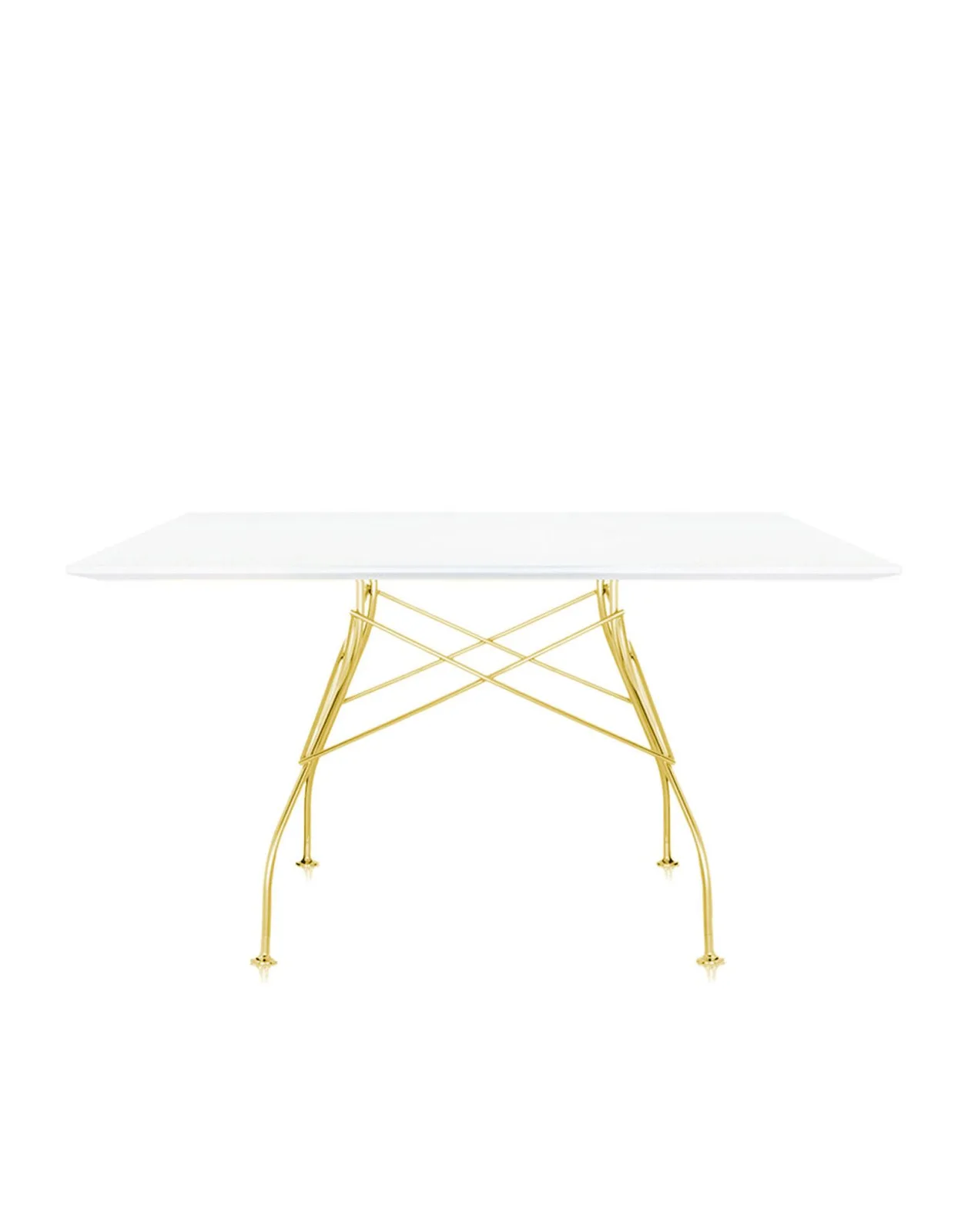 Стол Glossy (белый/золотой) 130x130см Kartell, арт. 4567/2P