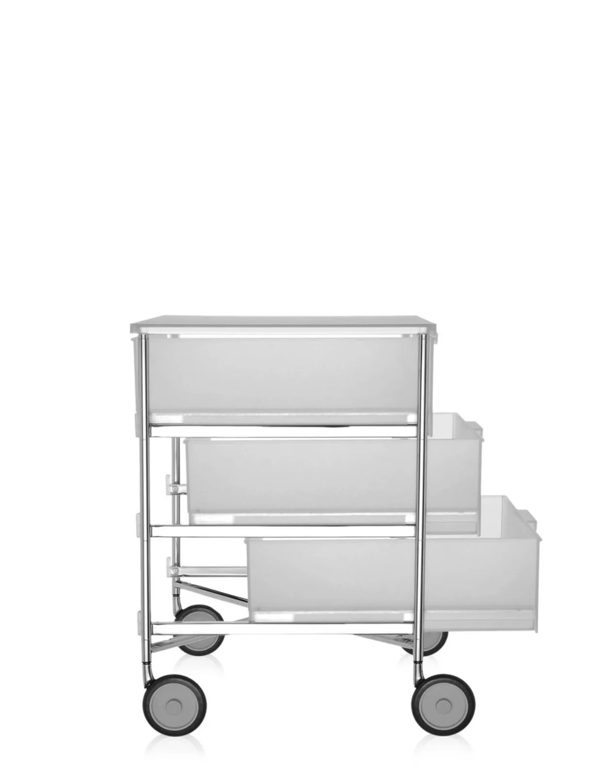 Контейнер Mobil на колесах (белый) с тремя ящиками Kartell, арт. 2010/L1 — изображение товара 3