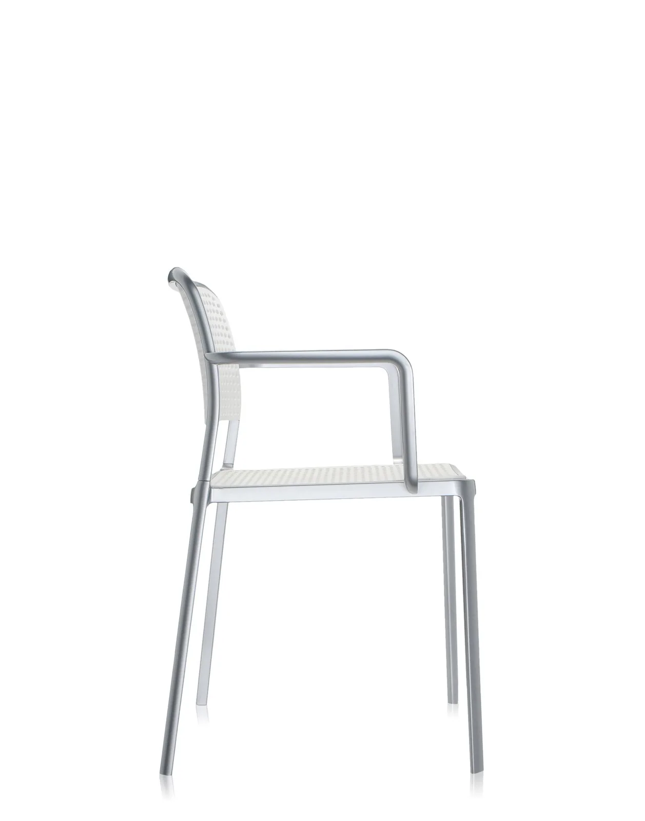 Стул Audrey Shiny с подлокотниками (белый/хромированный) Kartell, арт. 5878/L1 — изображение товара 3