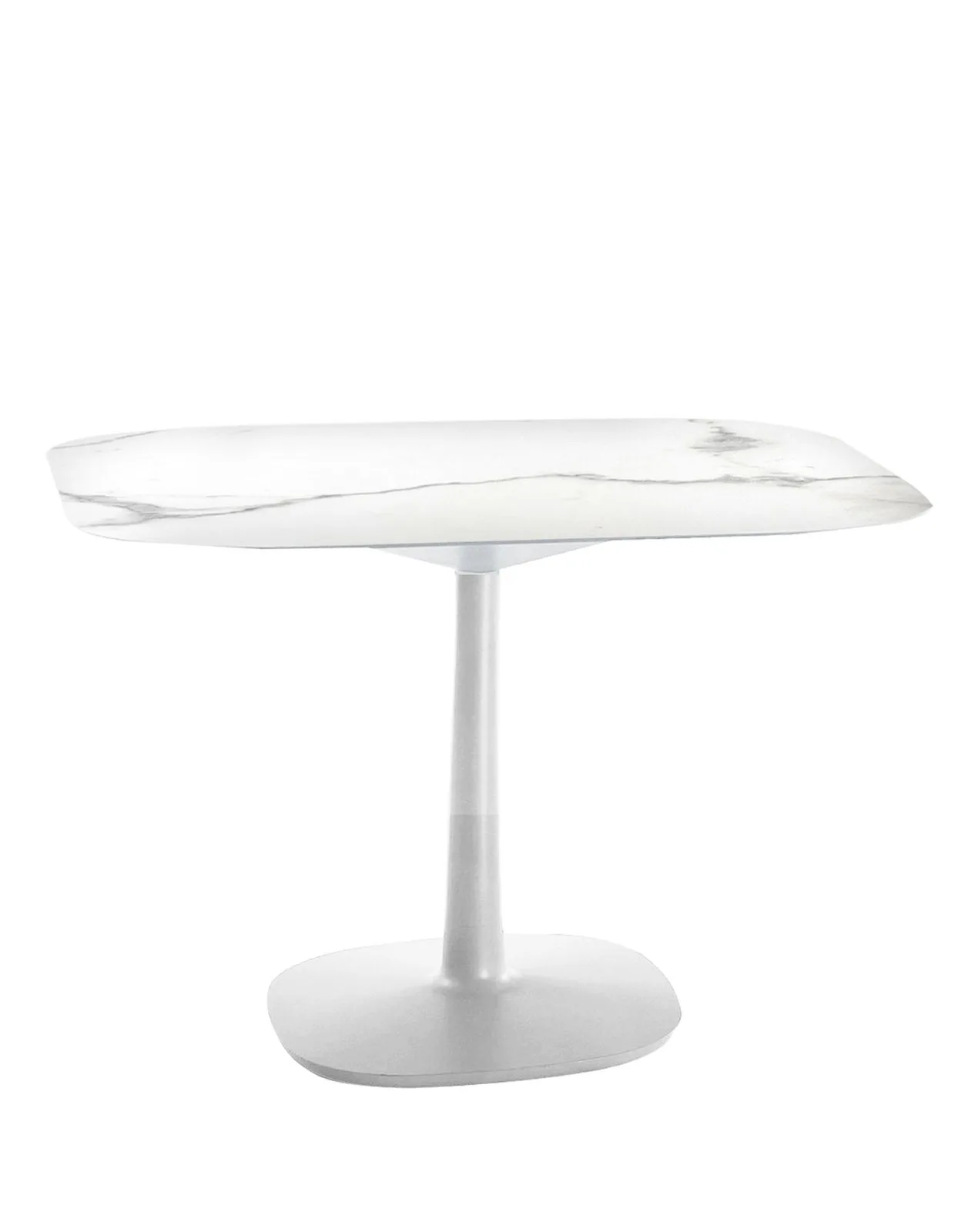 Стол Multiplo (белый) 99х99см, мрамор, крестообразное плоское Kartell