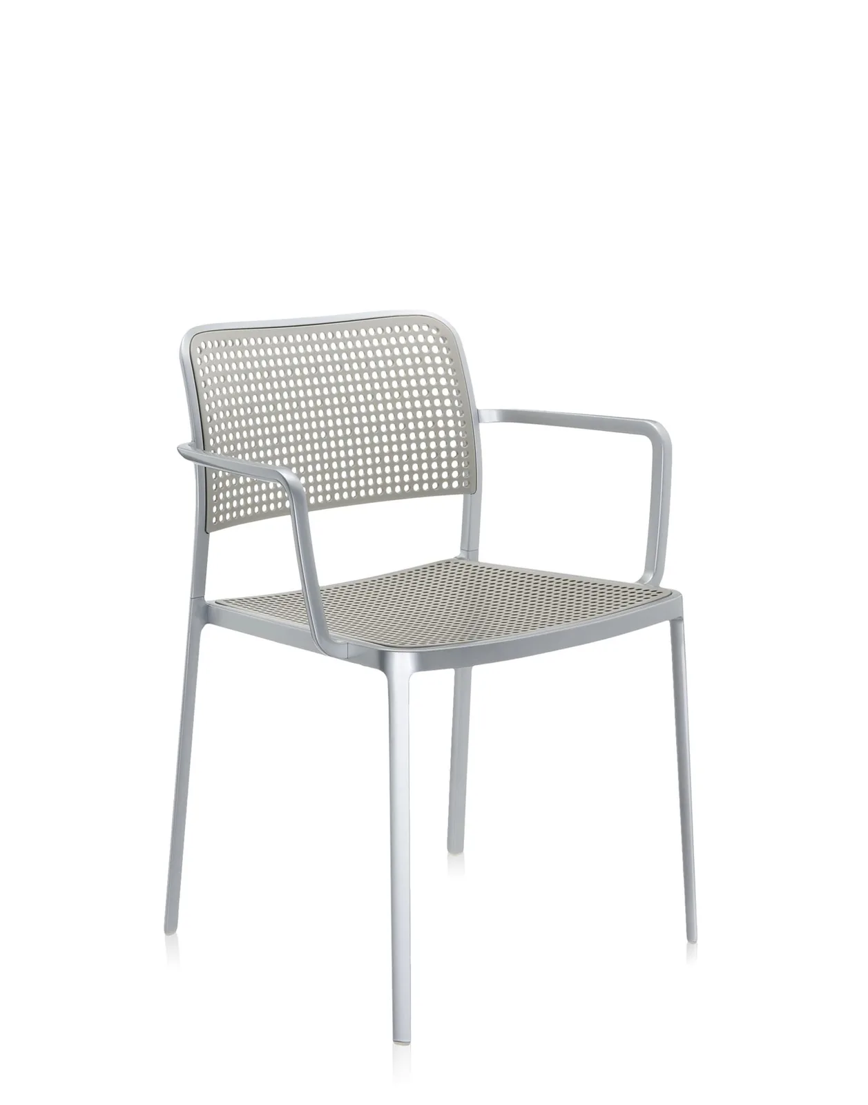 Стул Audrey Shiny с подлокотниками (серый/хромированный) Kartell, арт. 5878/L3 — изображение товара 4