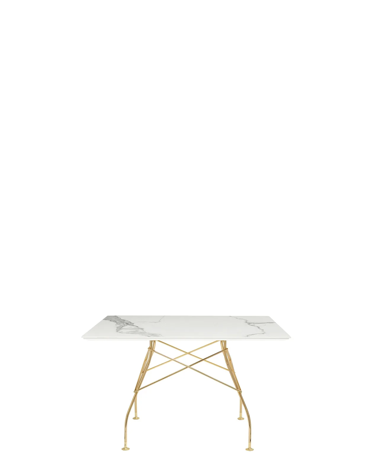 Стол Glossy (белый/золотой) 118x118см, мрамор Kartell, арт. 4594/MB