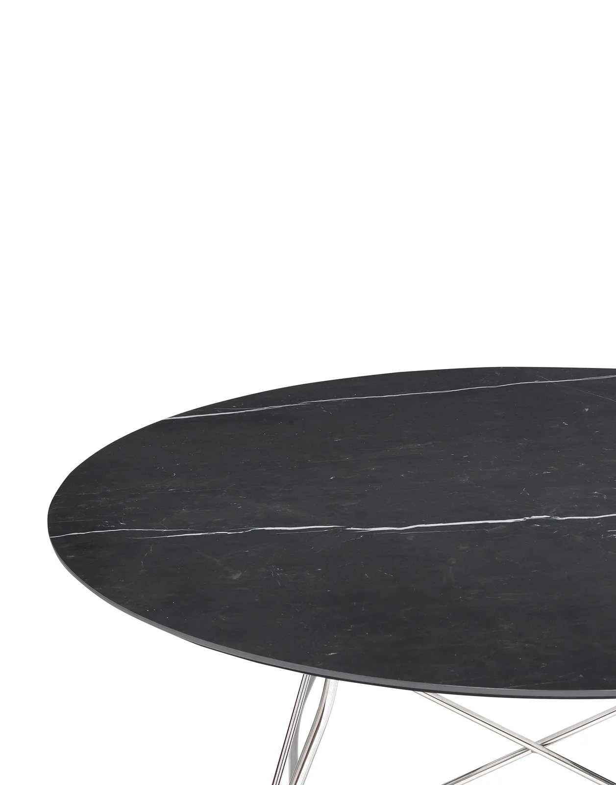Стол Glossy (черный/хромированный) диаметр 118см, мрамор Kartell, арт. 4588/MN — изображение товара 2