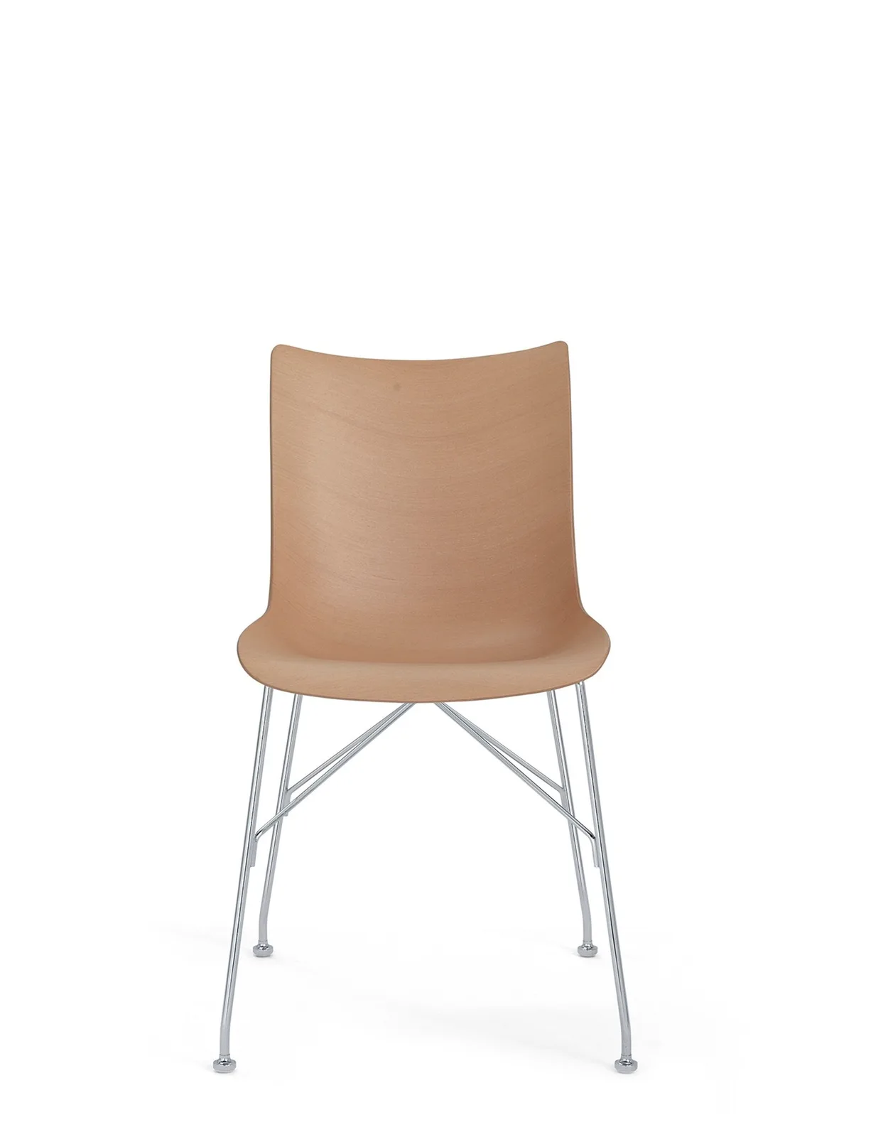 Стул P/Wood (дерево/хромированный) высота сиденья 43,5 см Kartell