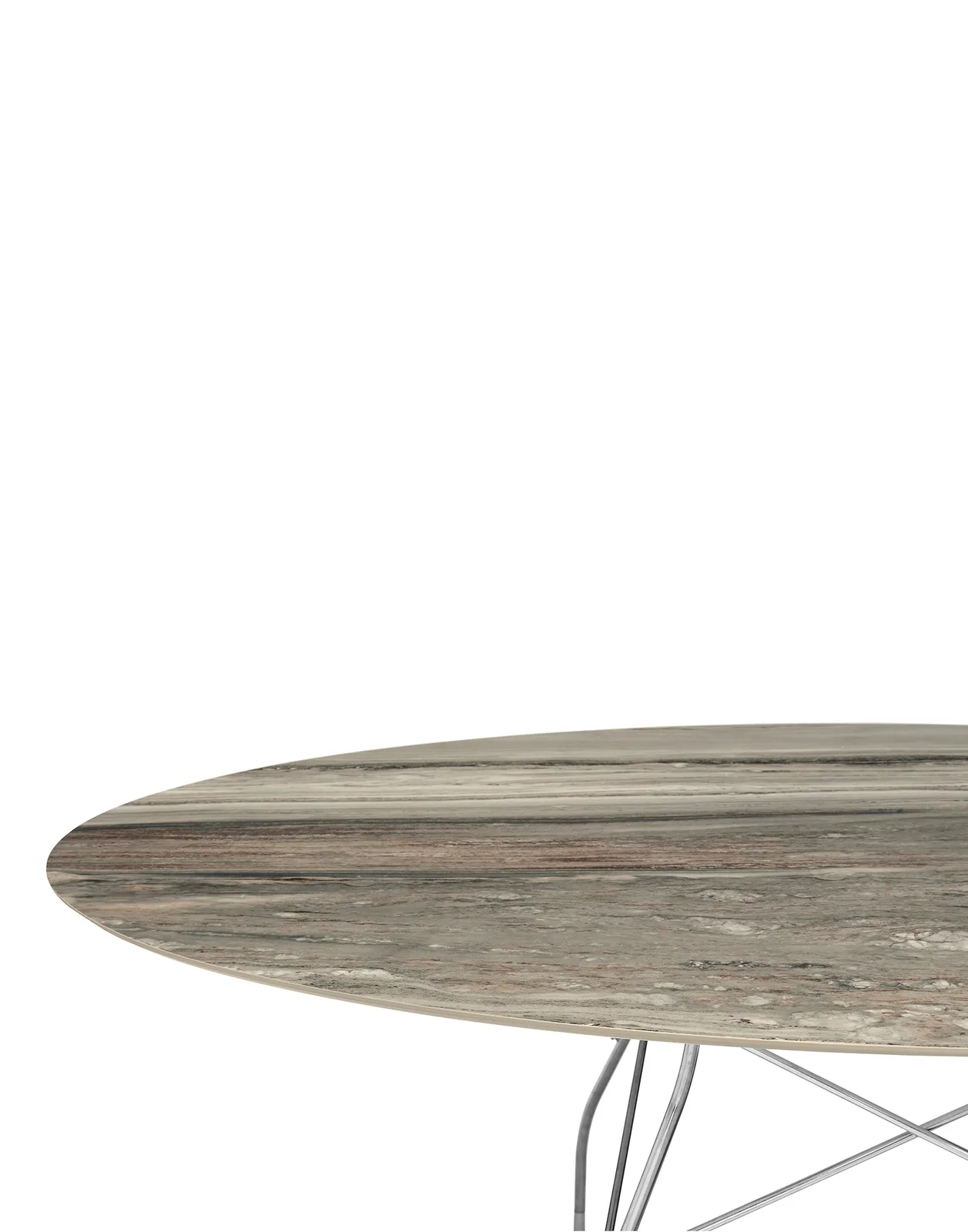 Стол Glossy (серый/хромированный) 192x118см Kartell, арт. 4572/MG — изображение товара 2