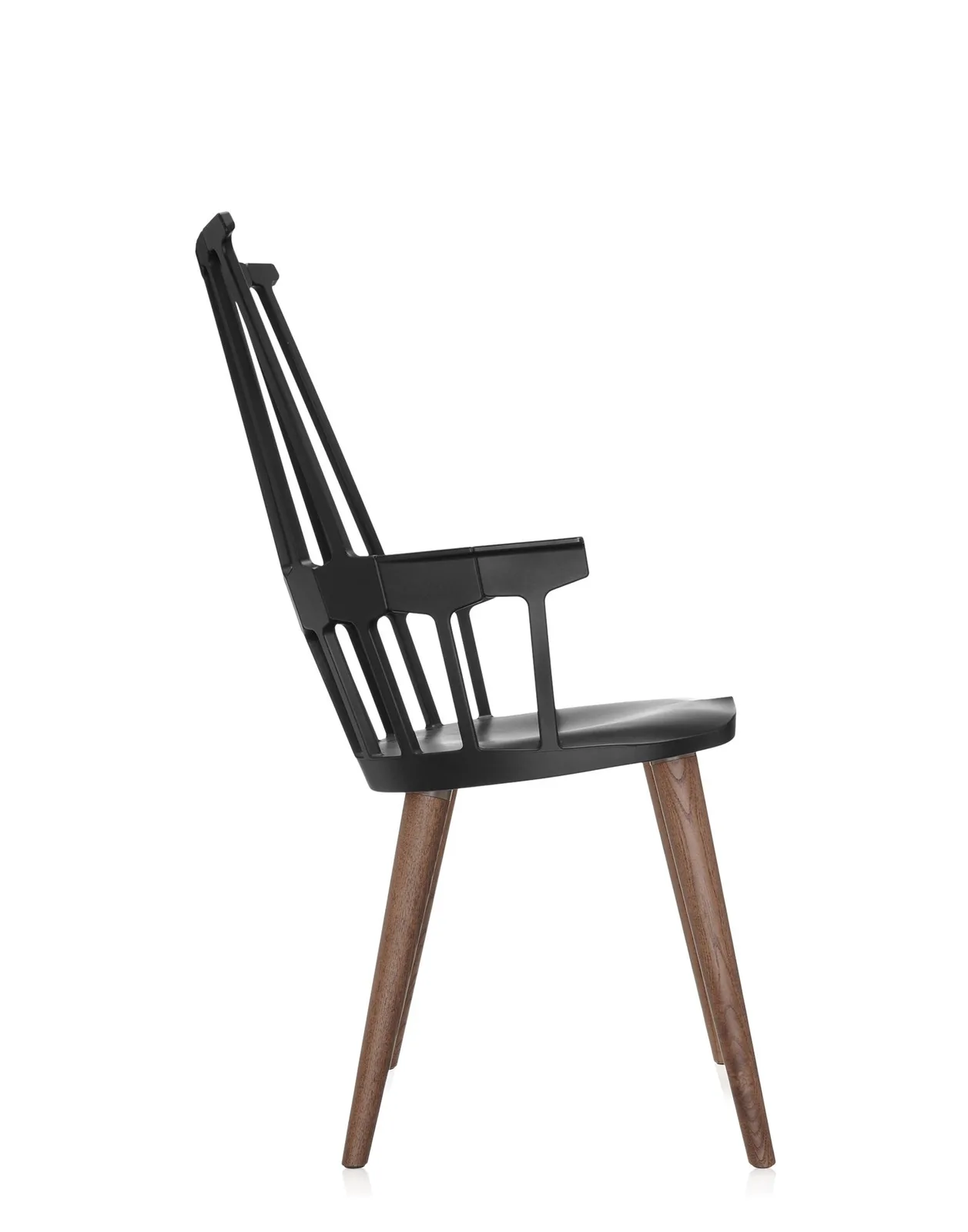 Кресло Comback (черное/дубовое) на деревянных ножках Kartell, арт. 5954/99 — изображение товара 3