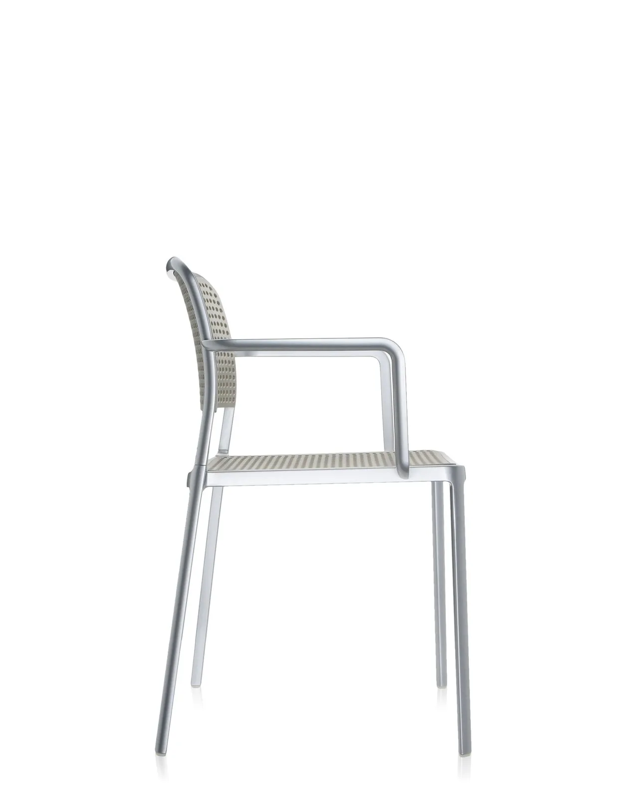Стул Audrey Shiny с подлокотниками (серый/хромированный) Kartell, арт. 5878/L3 — изображение товара 3