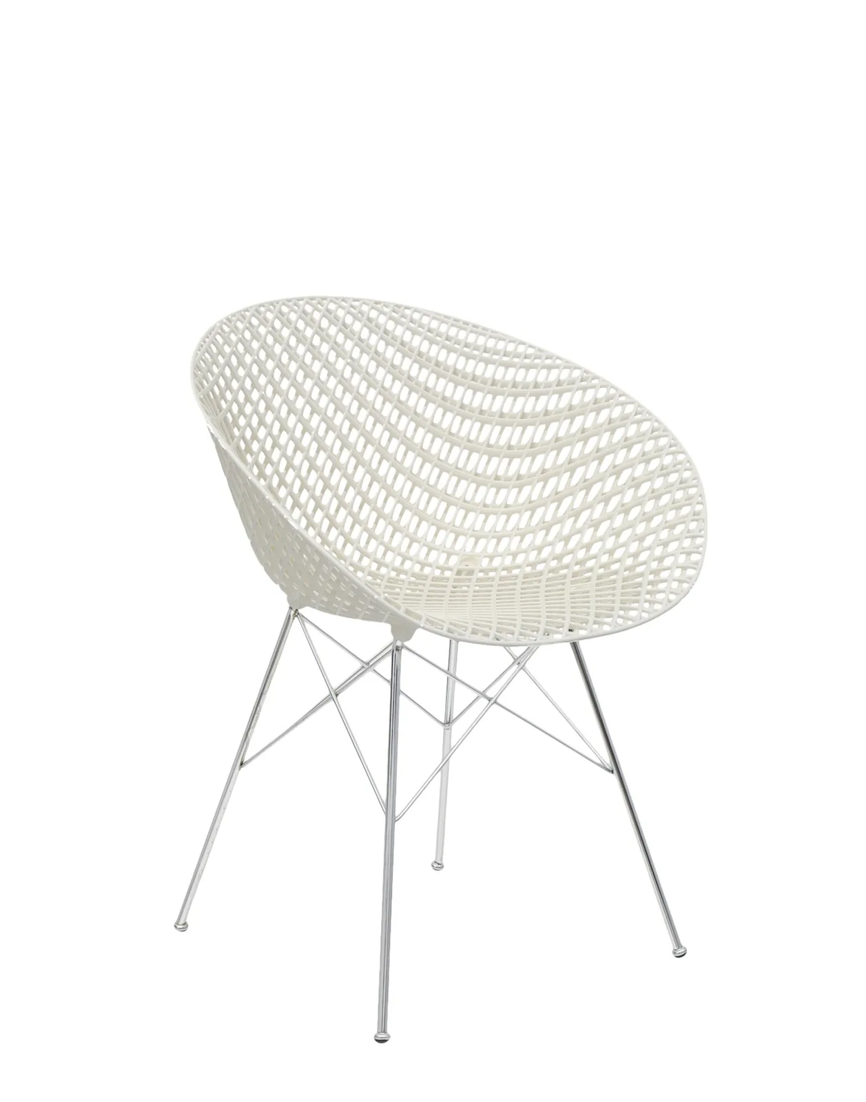 Кресло Smatrik (белое /хромированное) на ножках Kartell, арт. 5834/B3 — изображение товара 2