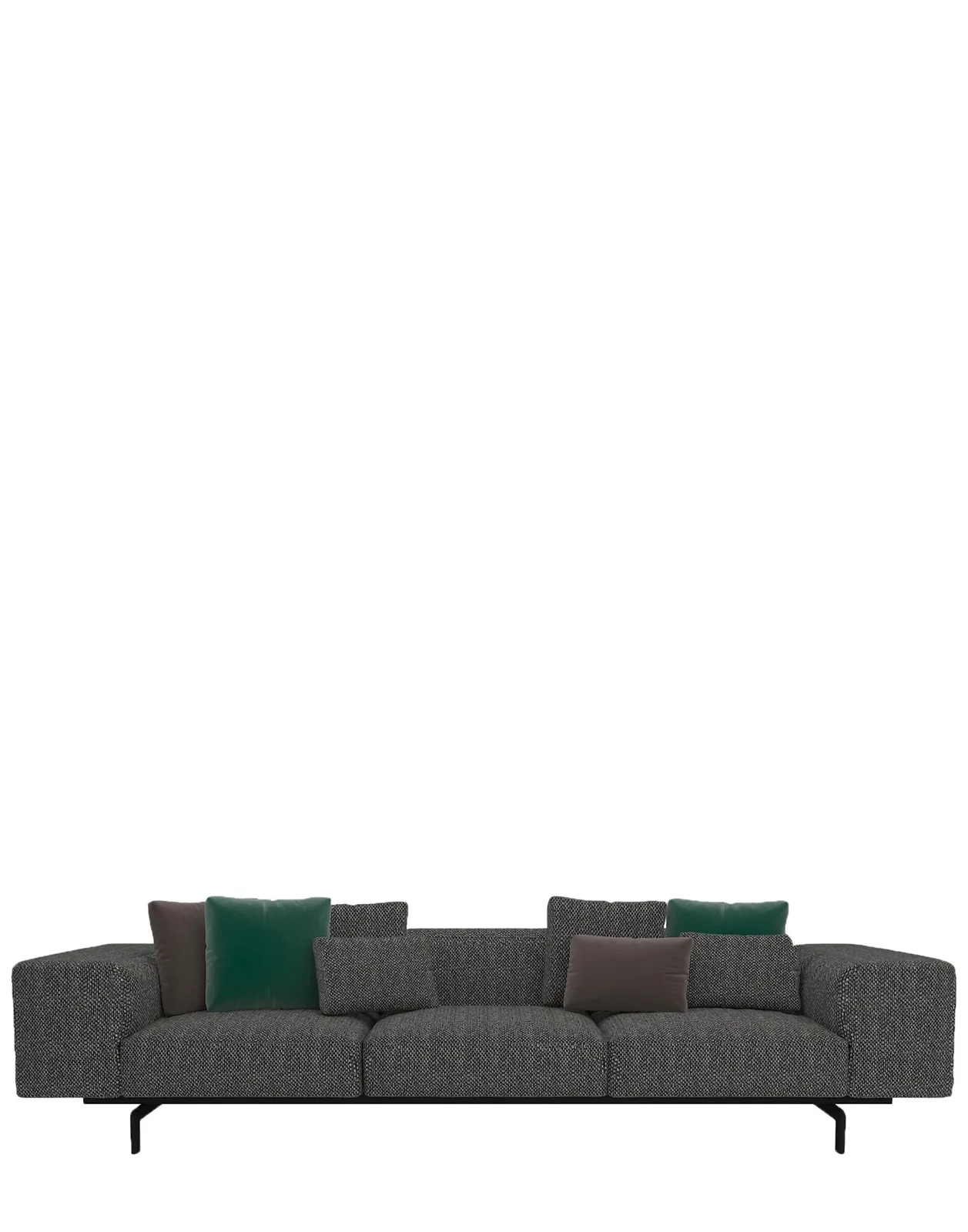 Диван Largo (черный) трехсекционный Kartell