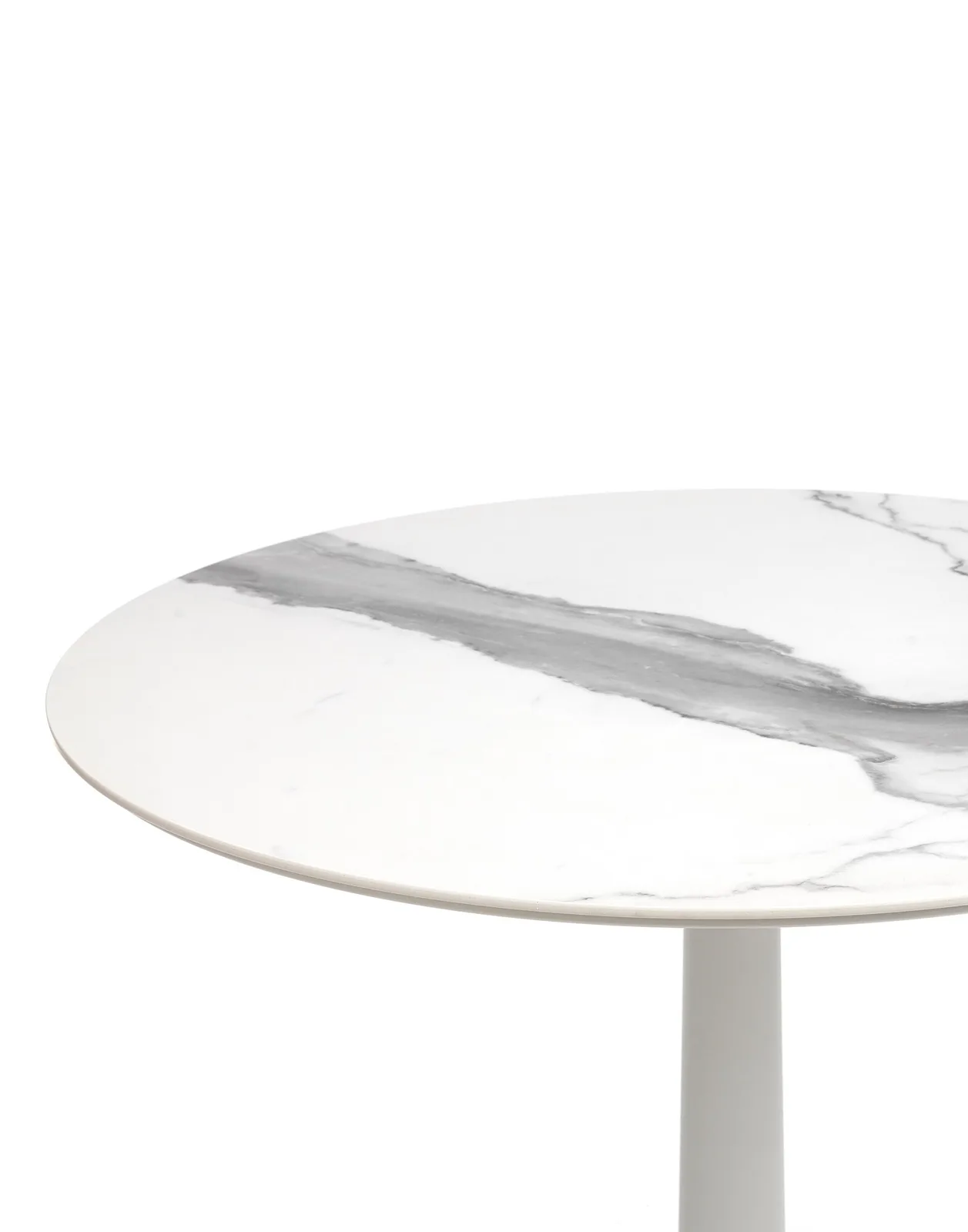 Стол Multiplo (белый) 78х78см, мрамор, треногое основание Kartell, арт. 4060/MB — изображение товара 2
