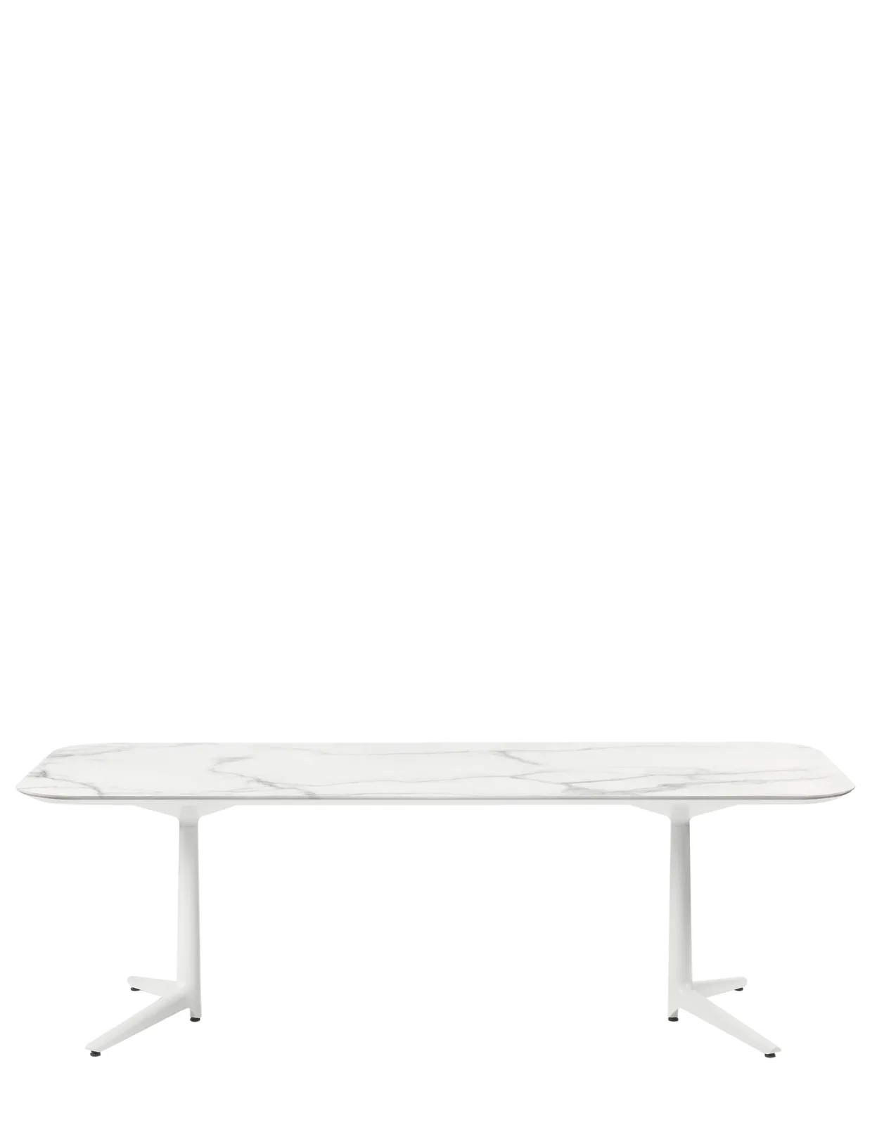 Стол Multiplo (белый) 180x90см, мрамор, закругленные углы Kartell