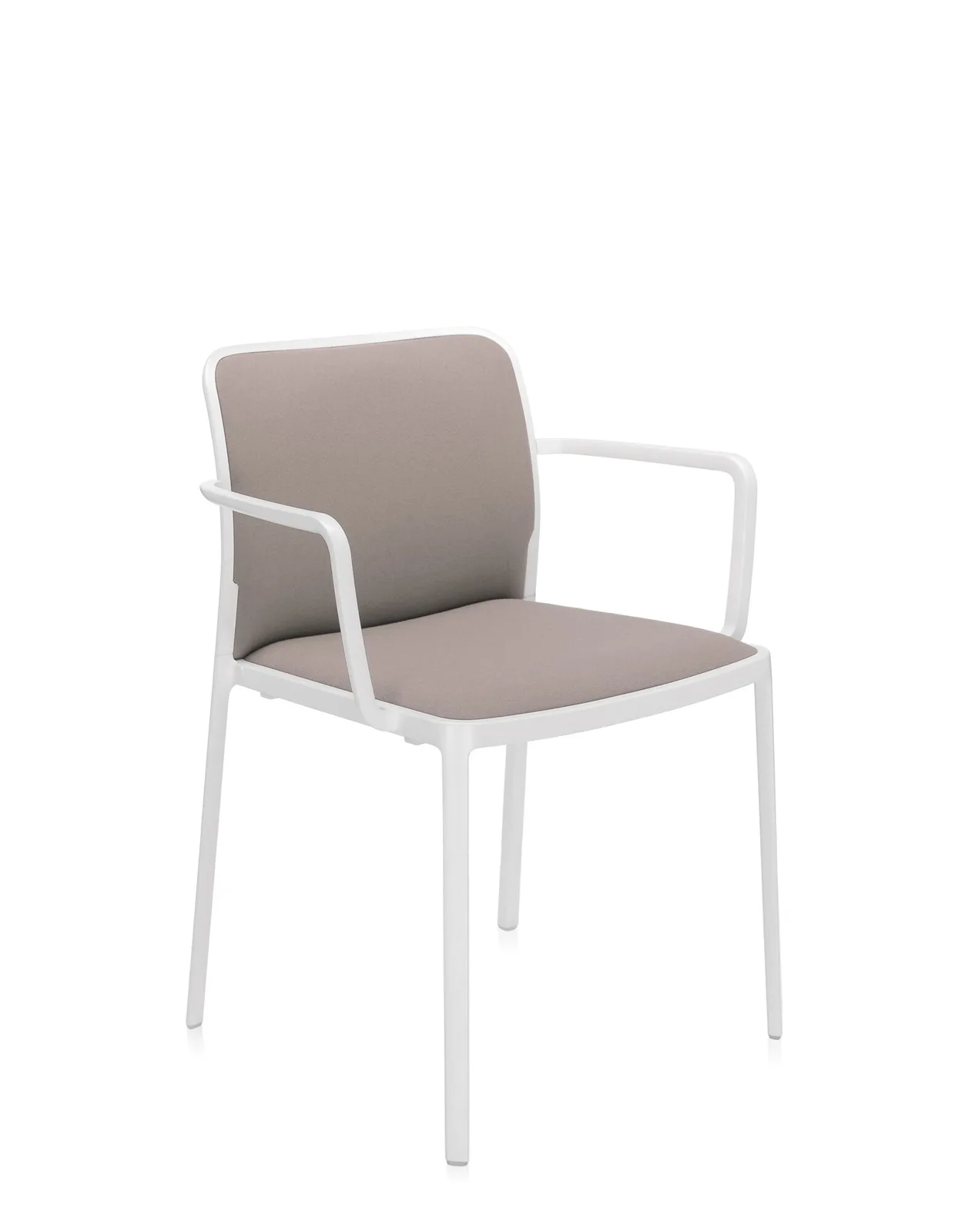 Стул Audrey Soft с подлокотниками (бежевый/белый) в ткани Trevira Kartell, арт. 5976/BD — изображение товара 2