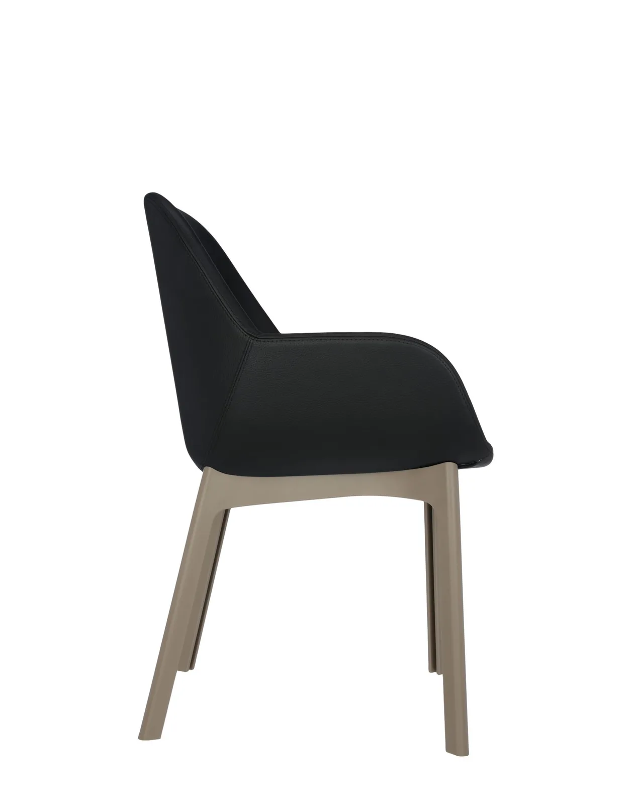 Кресло Clap (бежевое/черное) эко-кожа Kartell, арт. 4183/TN — изображение товара 3