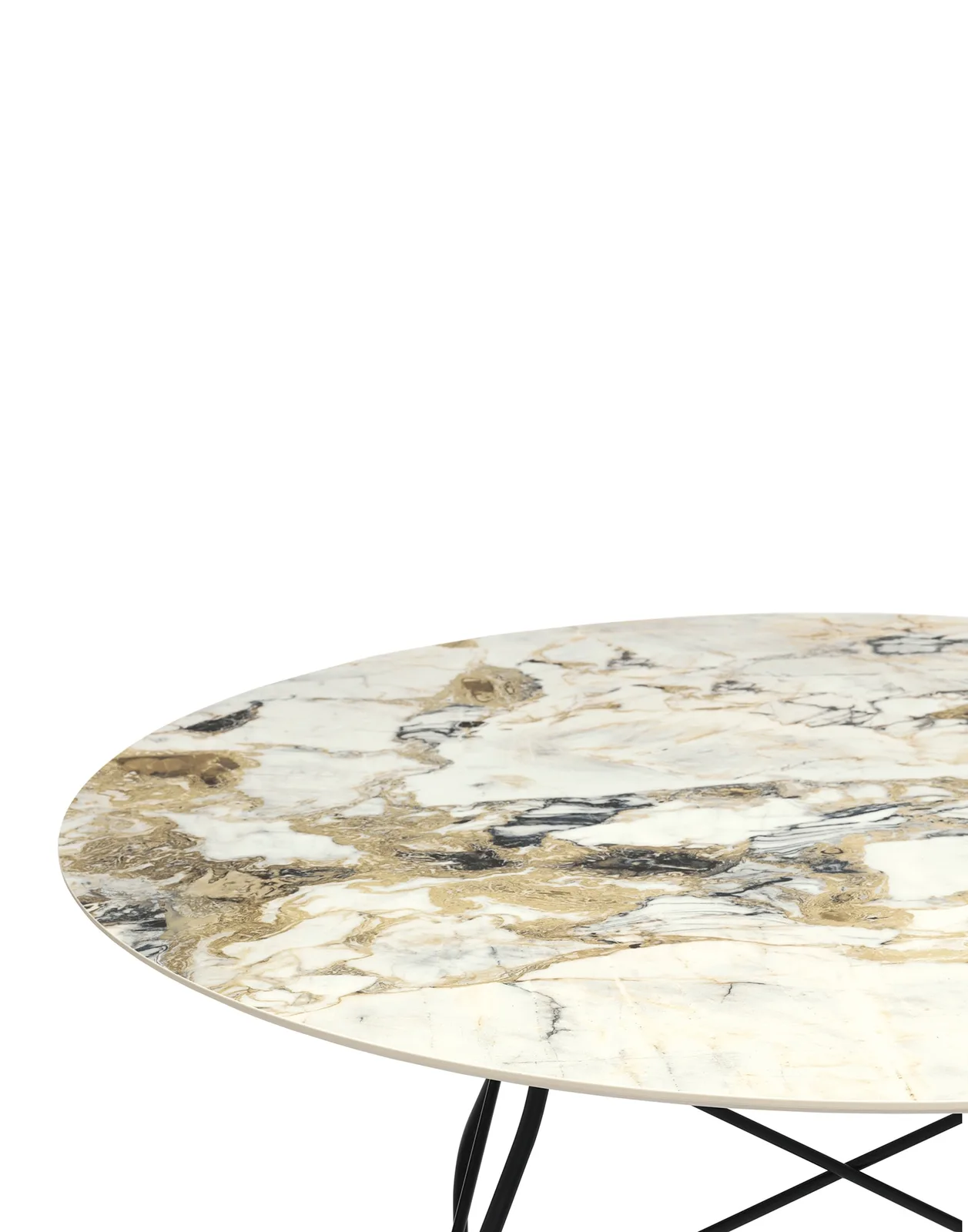 Стол Glossy (бежевый/черный) диаметр 128см, мрамор Kartell, арт. 4578/MS — изображение товара 2